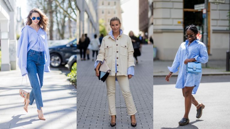 modelos de estilo de rua mostrando como usar camisas grandes