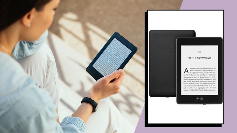 ženska s podobo kindle in kindle - kako ponastaviti Kindle