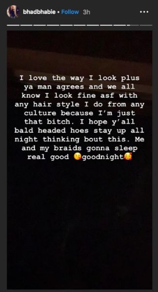Bhad Bhabie Instagram Story