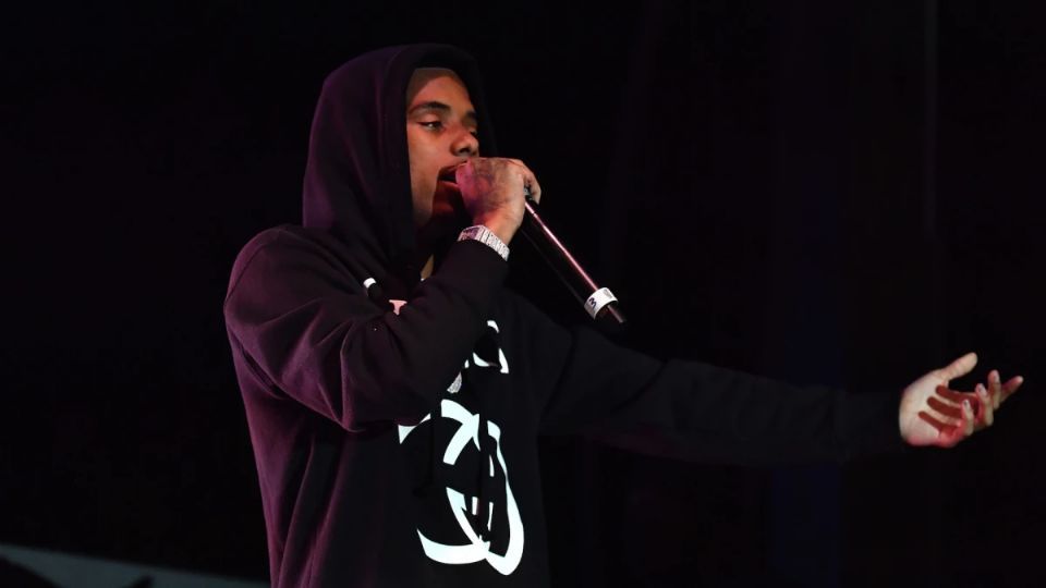 Il rapper Pooh Shiesty si esibisce sul palco durante la serie di concerti di Parking Lot