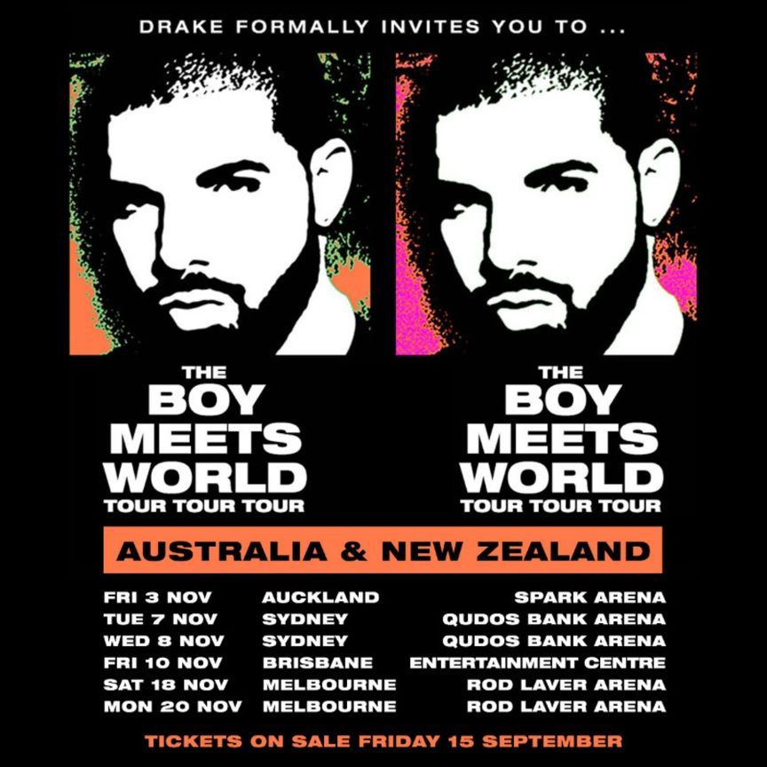 Drake kündigt Boy Meets World Australien-Neuseeland-Tour 2017 an