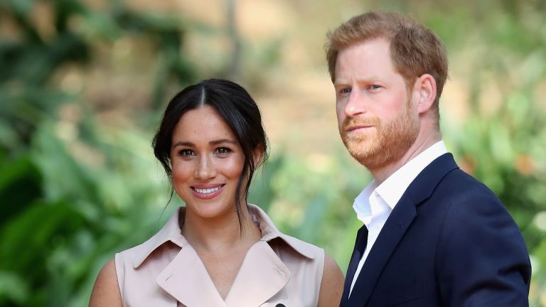 Princ Harry, vojvoda zo Sussexu a Meghan, vojvodkyňa zo Sussexu, sa zúčastnia recepcie kreatívneho priemyslu a podnikania 2. októbra 2019 v Johannesburgu v Južnej Afrike