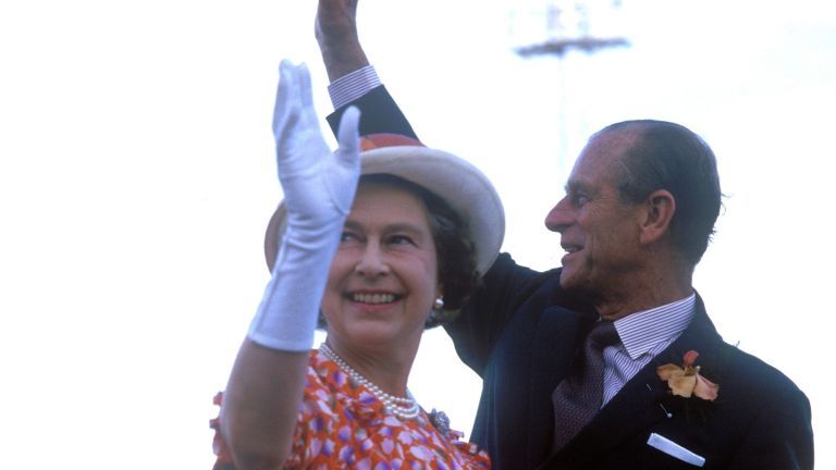 Rainha Elizabeth II, Bahamas, Príncipe Philip, Duque de Edimburgo, 11 de outubro de 1985.