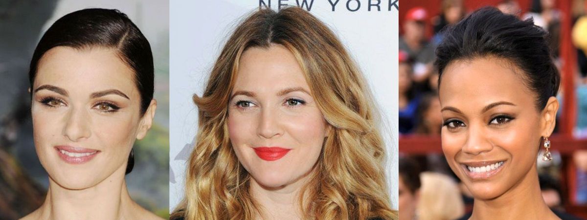 sobrancelhas arredondadas rachel weisz drew barrymore zoe saldana