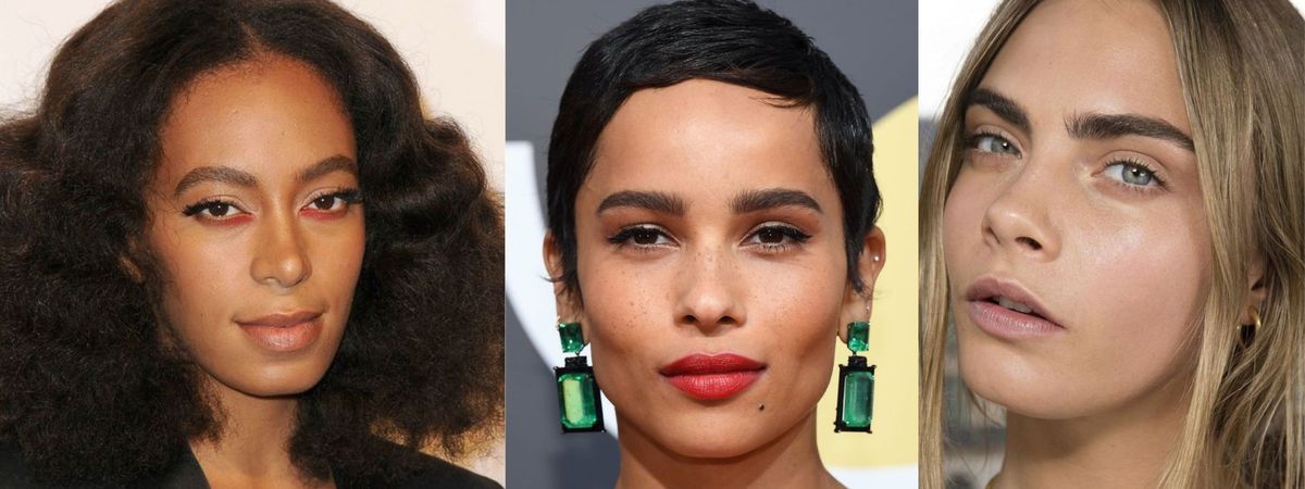 sobrancelha formas solange zoe kravitz cara delevingne