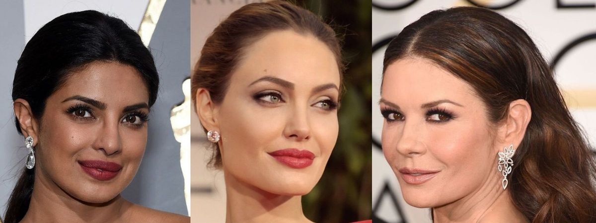 sobrancelha formas arco clássico priyanka jonas angelina jolie catherine zeta-jones