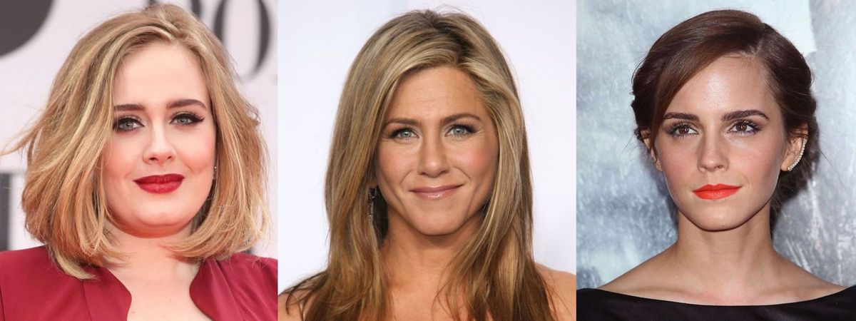 sobrancelha formas arco suave adele jennifer aniston emma watson