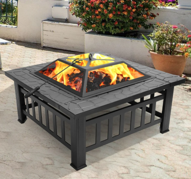 Metal Portable Courtyard Fire Pit med tillbehör