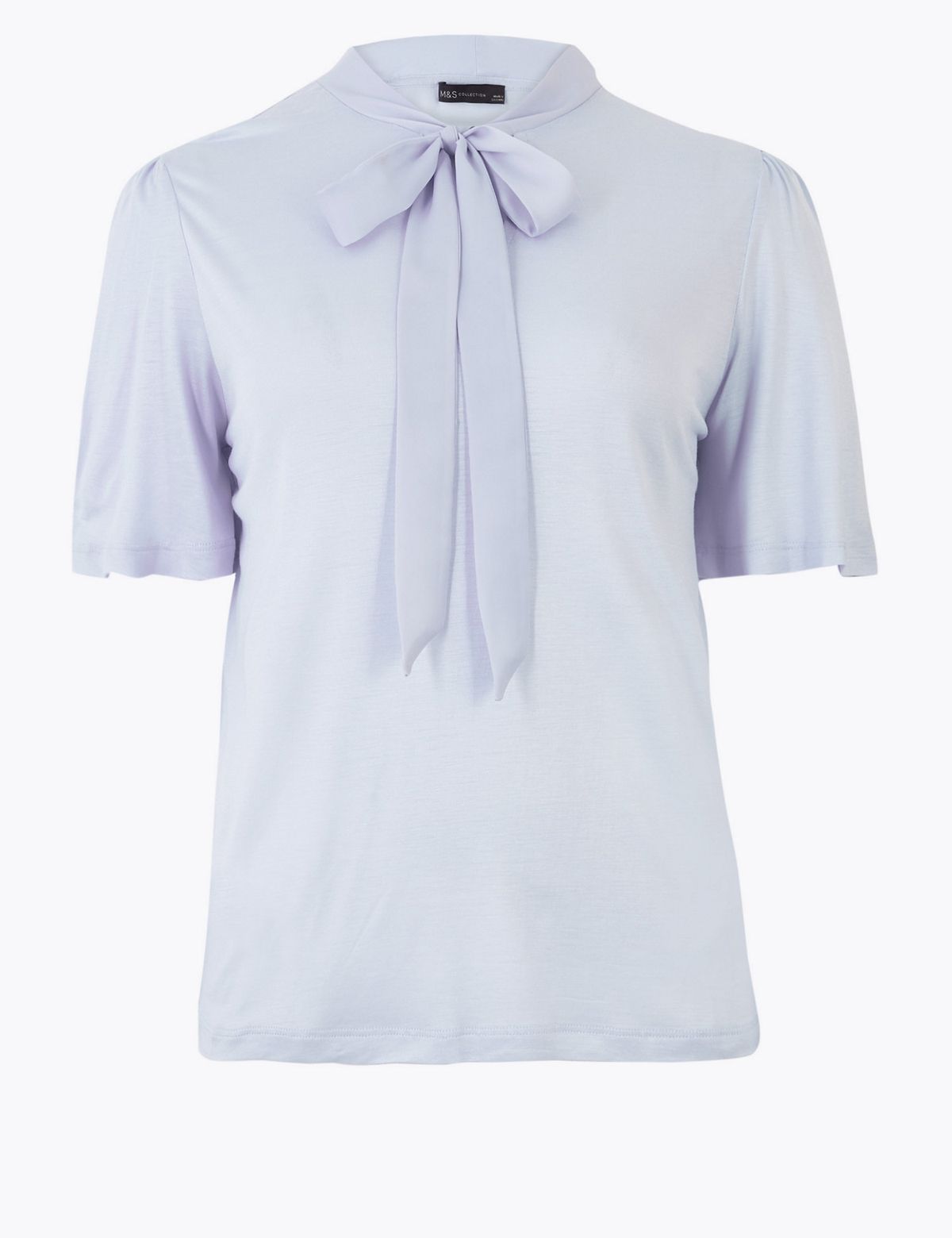 Blusa de manga curta com gola gravata - custava £ 19,50, agora £ 5,85