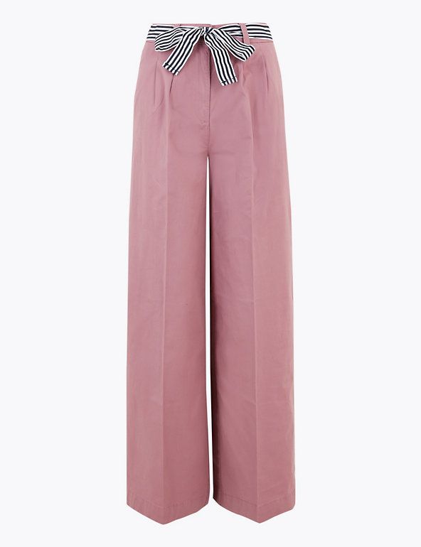 Cotton Belted Wide Leg Chinos - custavam £ 35, agora £ 15