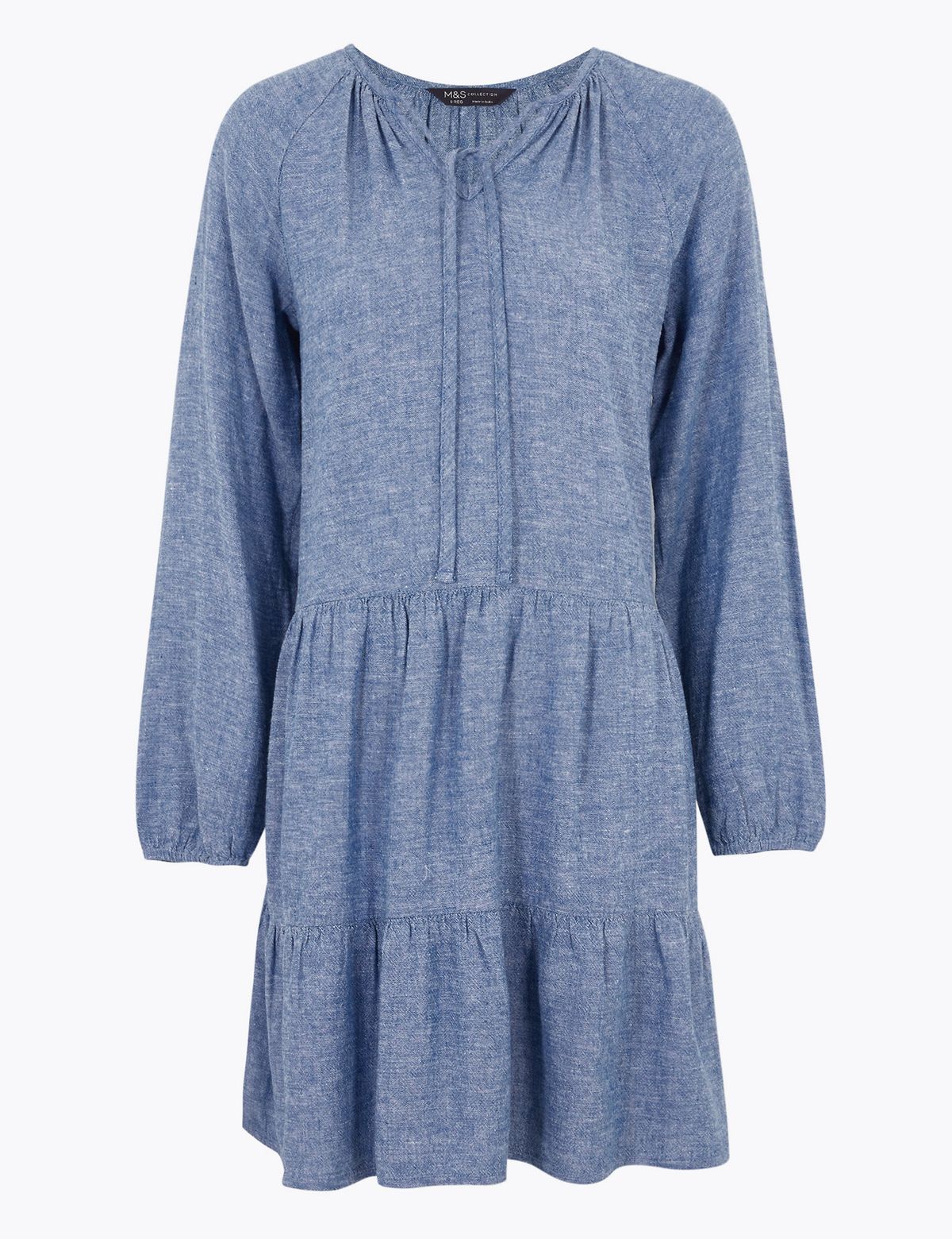 Mini vestido descontraído de linho com decote em V - custava 35 libras, agora custa 15 libras