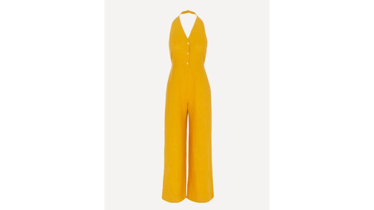 PALOMA WOOL Beirut Льняной комбинезон с V-образным вырезом