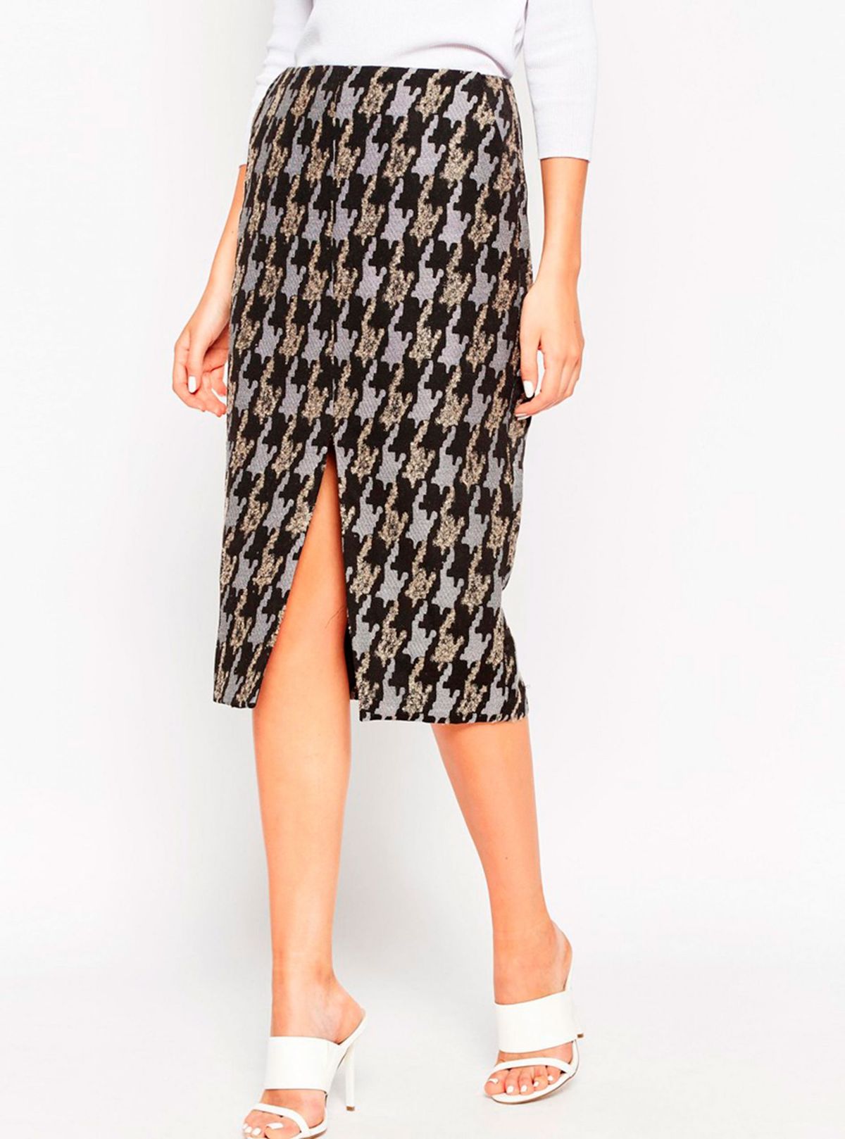 ASOS – Premium-Bleistiftrock aus Jacquard mit Hahnentritt-Muster, 24 €