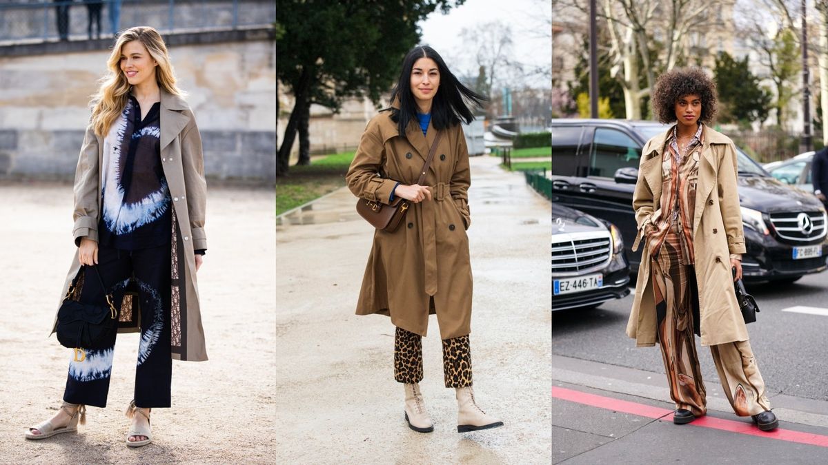 modelos de estilo de rua usando sobretudos com estampas e padrões