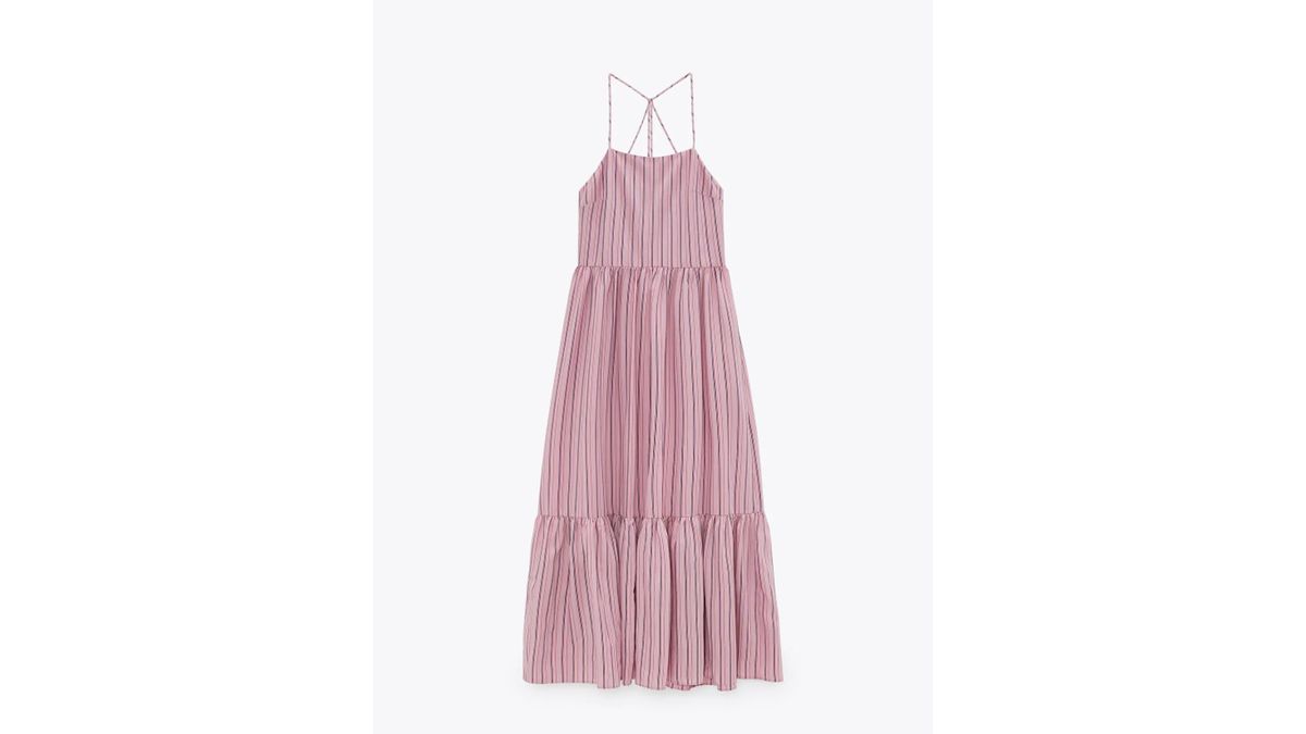 melhores vestidos: vestido midi listrado Zara