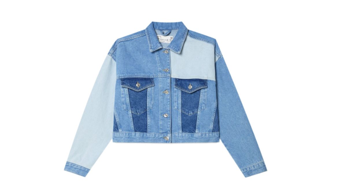 Beste Jeansjacken: Stradivarius Patchwork Denim Jacket