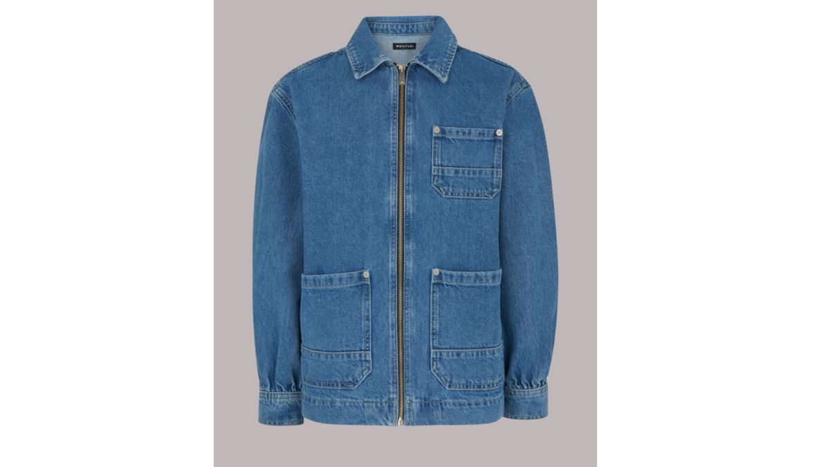 Beste Jeansjacken: Whistles Denim Zip Front Denim Cargo Jacket