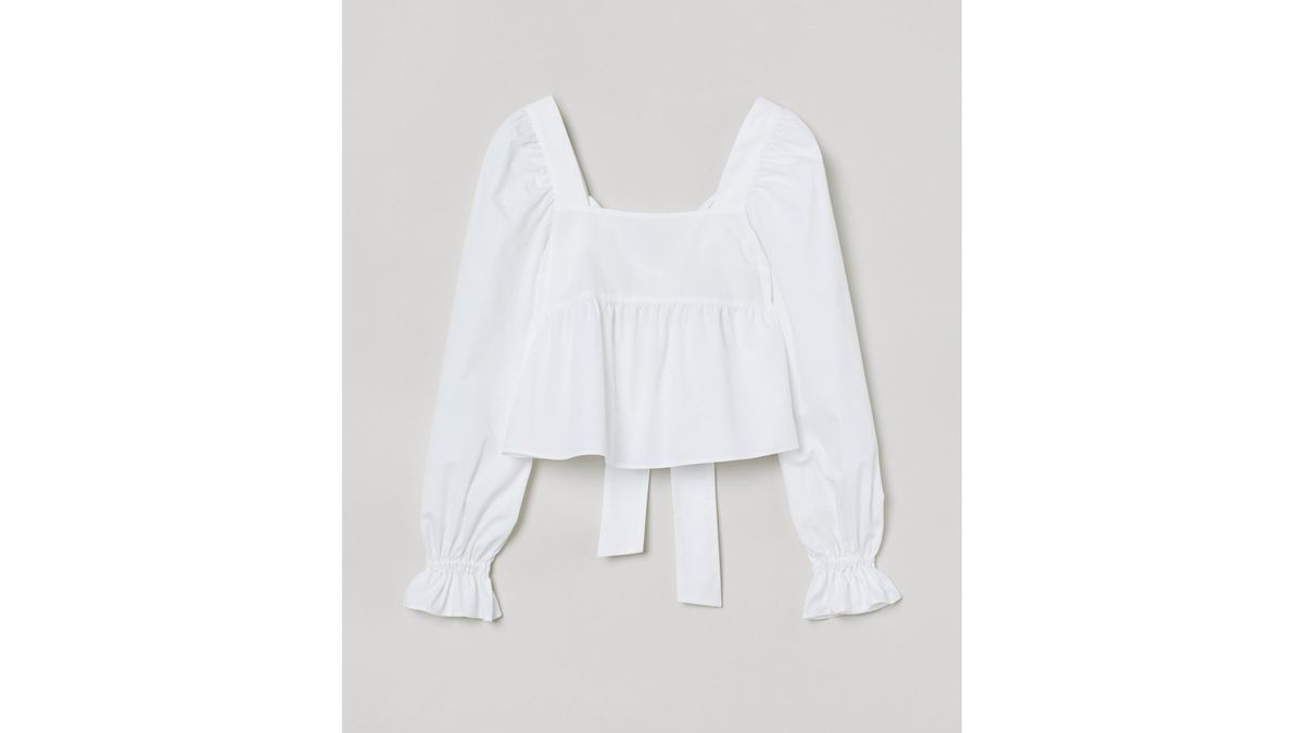 Хлопковая блуза H&M с бантом на спине