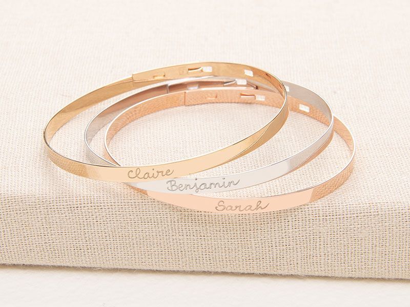 Pulseira plana personalizada, £ 39, obrigada mãe