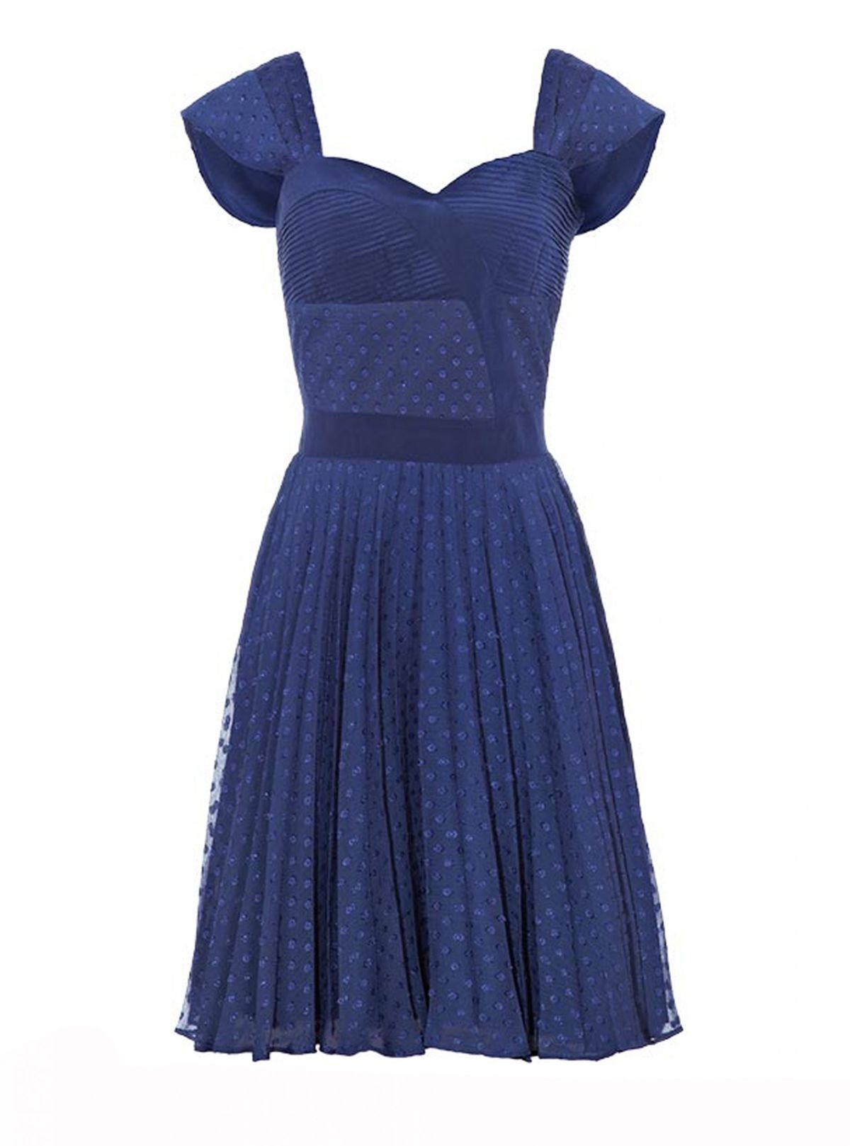 Vestidos de coquetel: Reiss Melia vestido painel plissado custava £ 195 agora £ 136