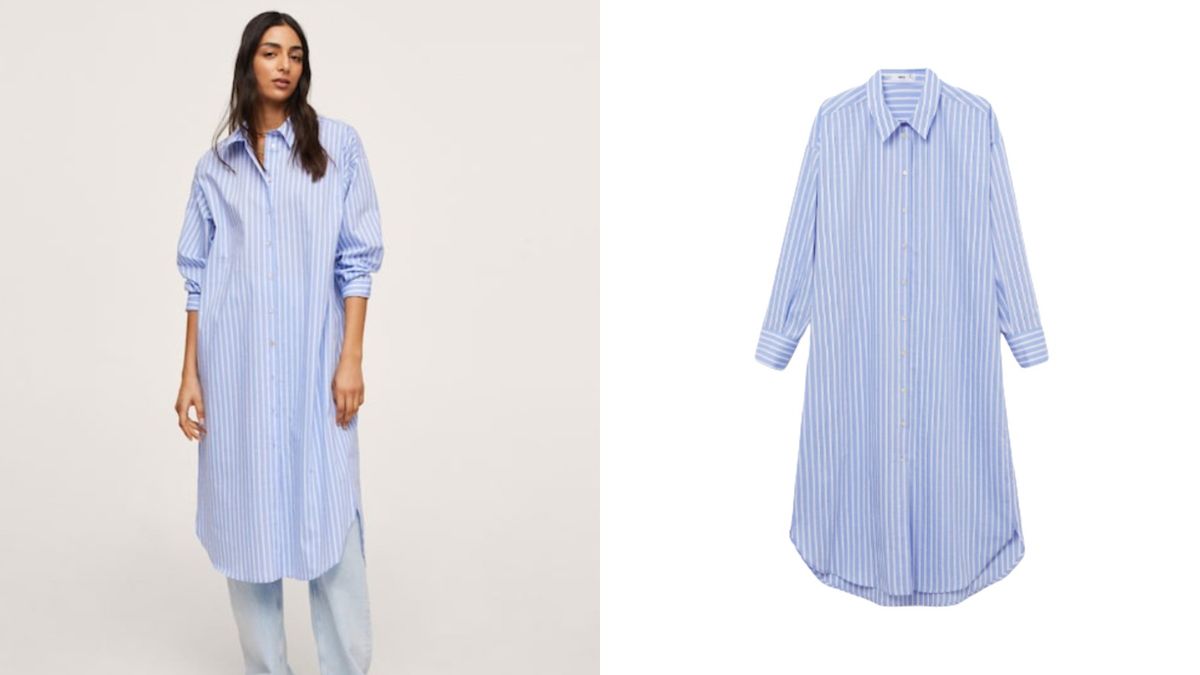 Vestido camisa manga listrada