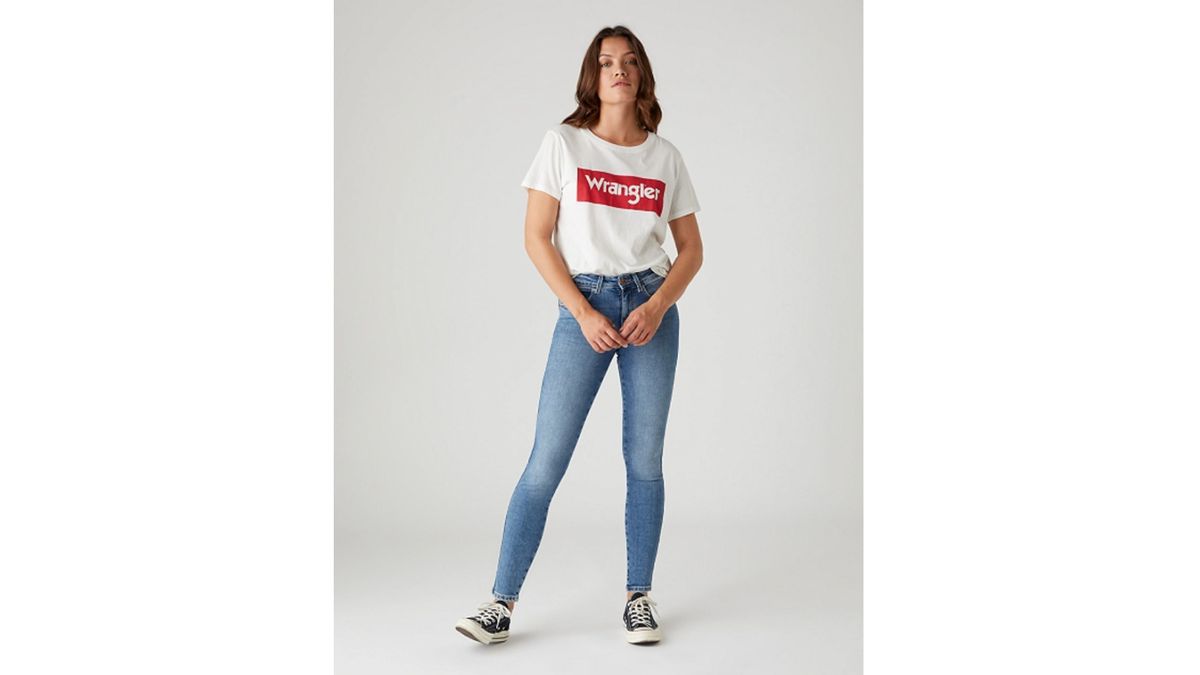 Wrangler Skinny Jeans em Azul Água