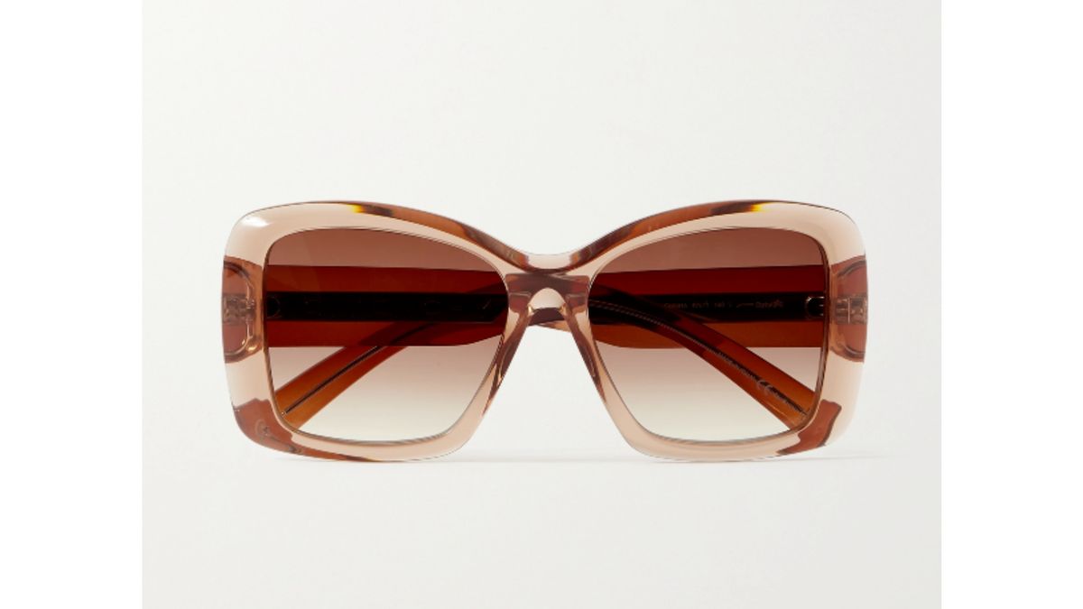 Gafas de sol para caras redondas: gafas de sol de acetato con montura cuadrada y rubor de Givenchy