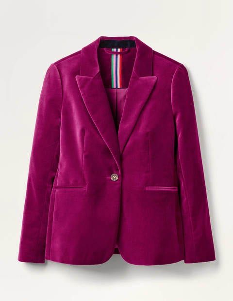 Siddal Samtblazer in Jewel Purple, £160, Boden