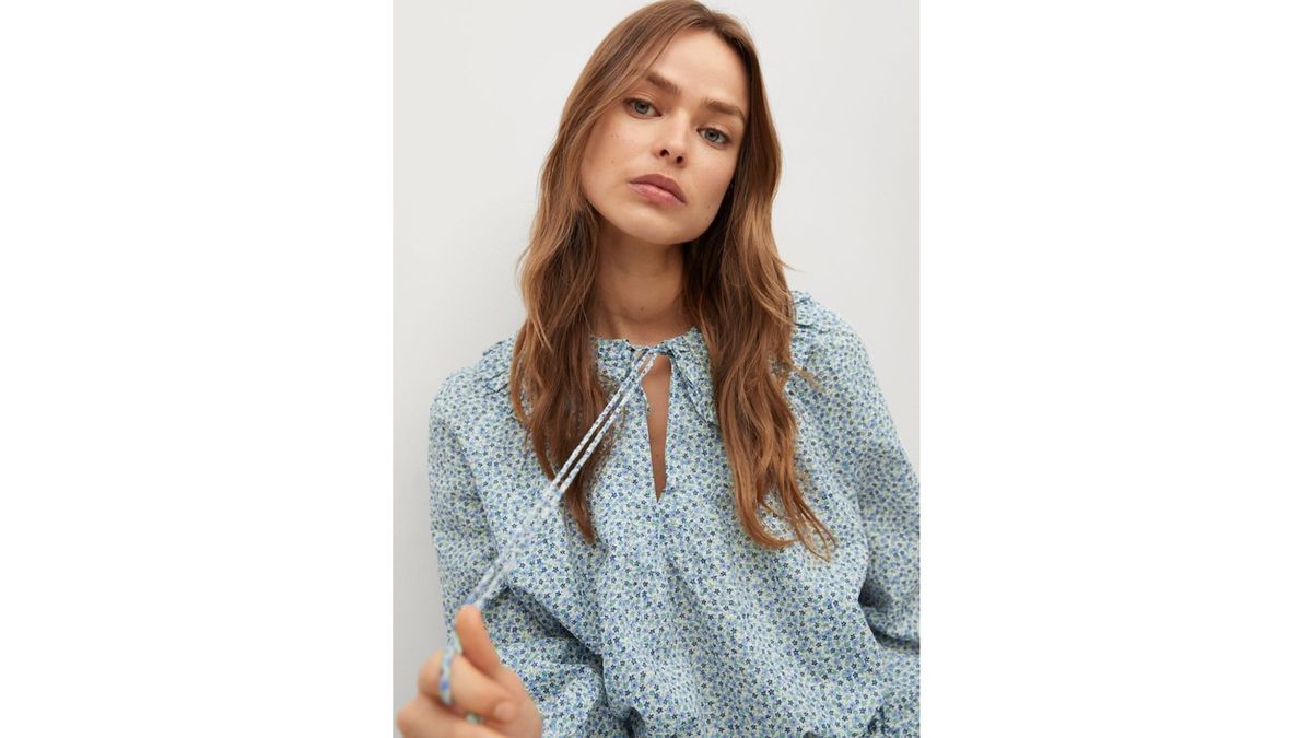 Mango Babydoll ovratna bluza