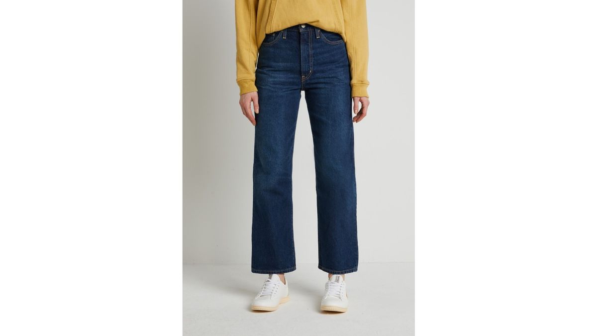 jeans de maior durabilidade: jeans Levi’s WellThread Ribcage Straight Ankle