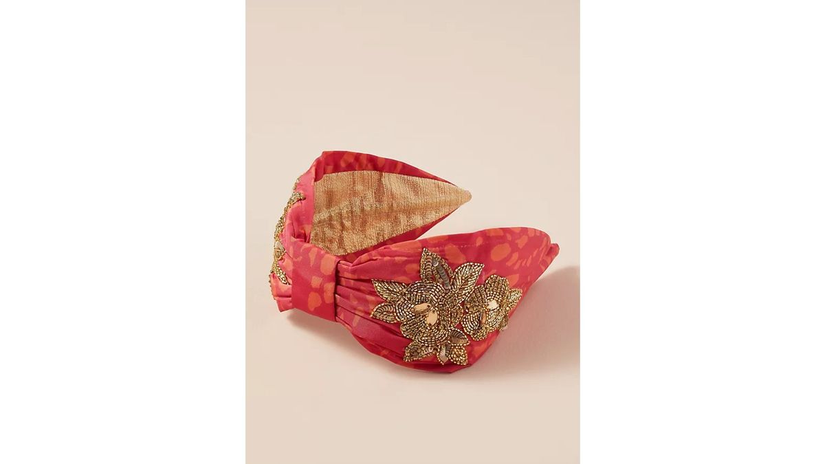 Anthropologie NamJosh Stirnband mit Perlenstickerei