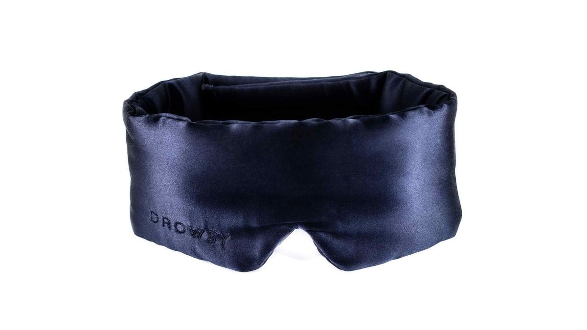 Očná maska ​​na vlasy Drowsy The Mulberry Silk v polnočnej modrej