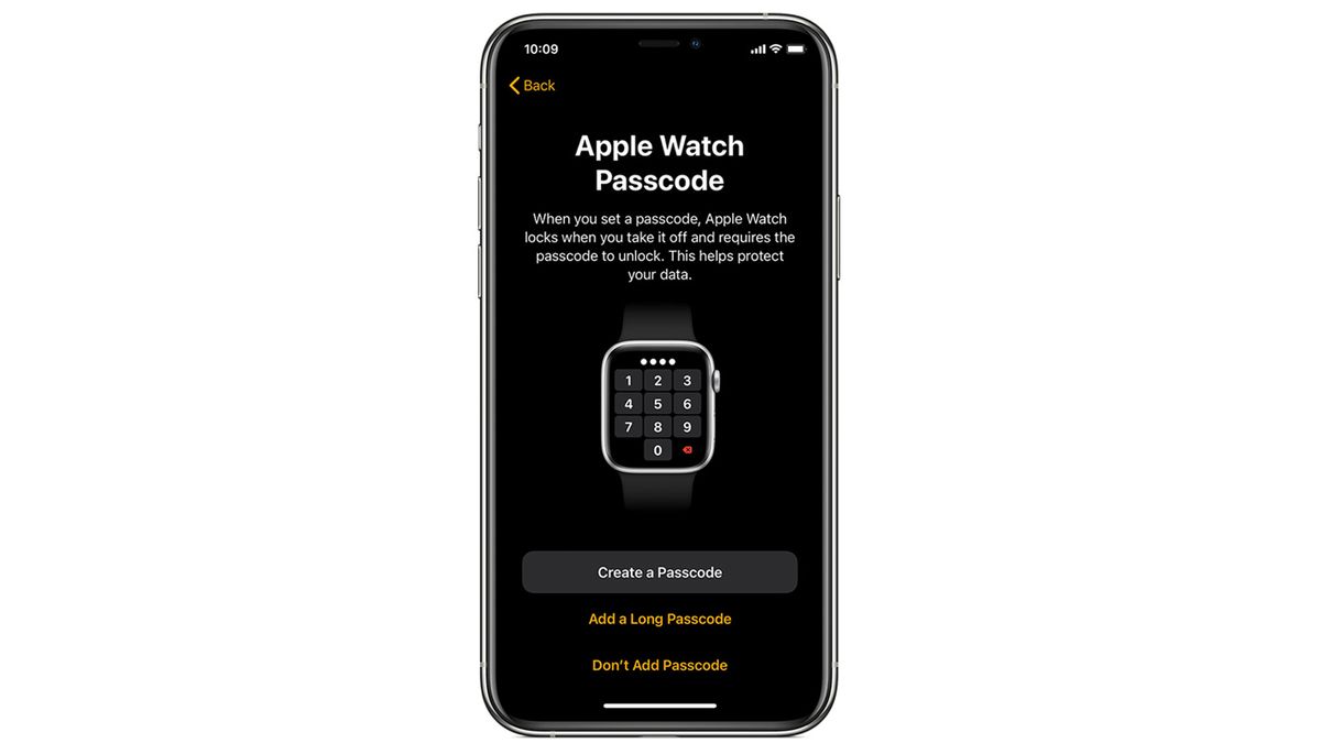 Apple iPhone настраивает пароль для Apple Watch