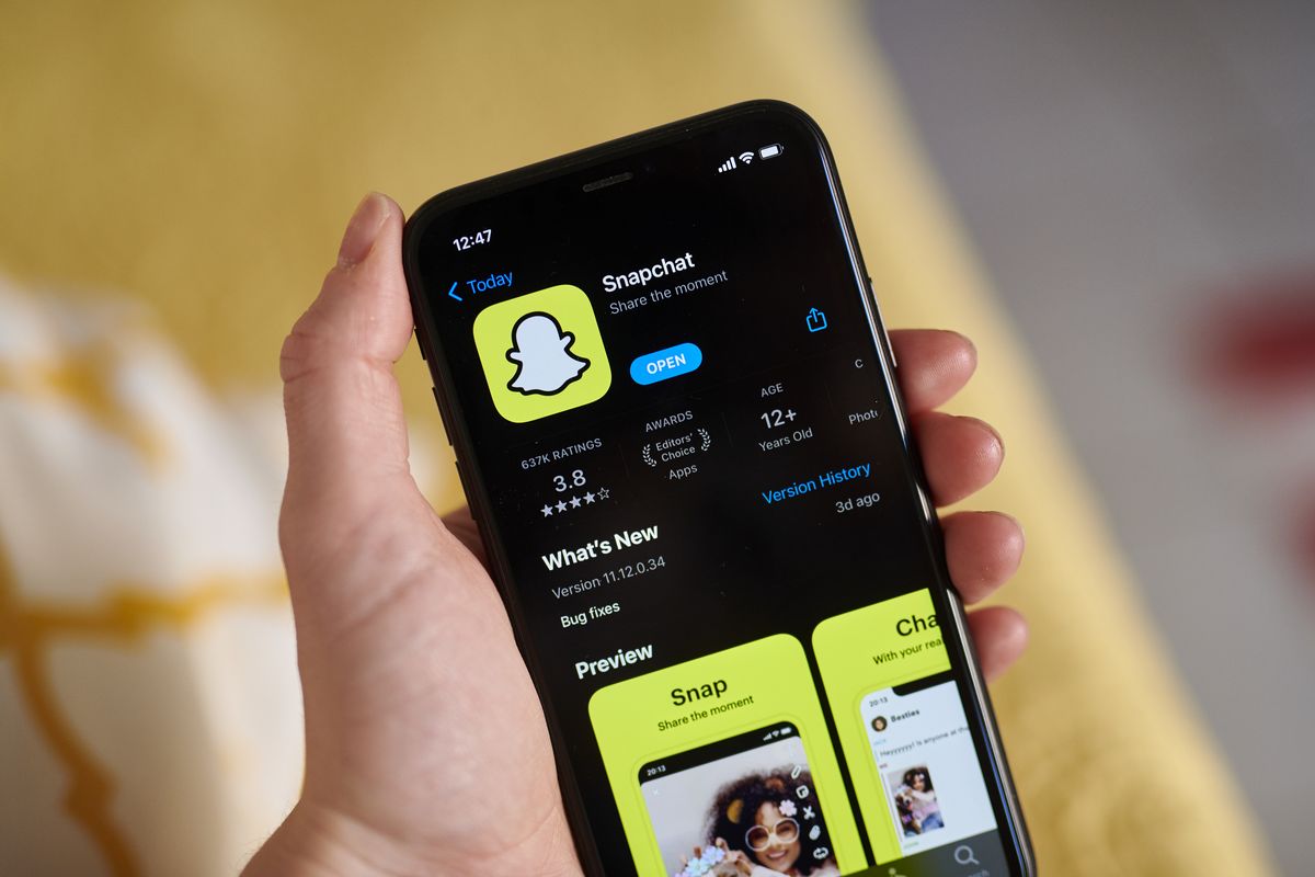 Snapchat-App auf einem iPhone