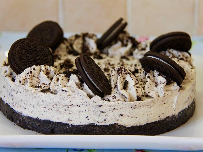Bolo de creme Oreo, bolo de aniversário, sobremesa para crianças
