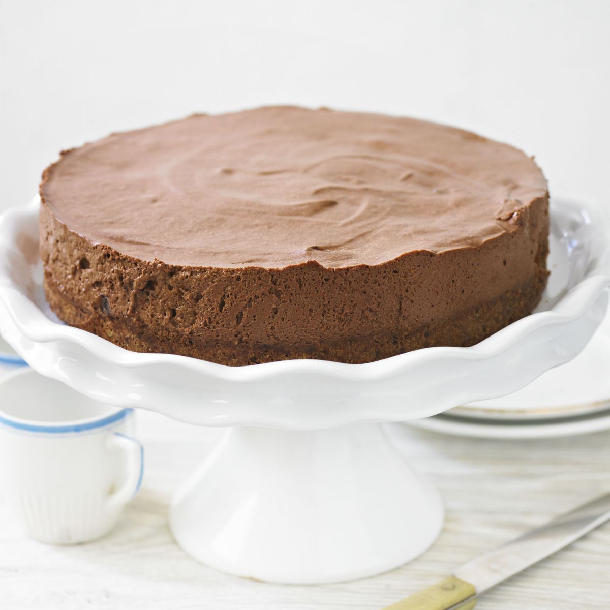 Cheesecake al cioccolato con prugne all