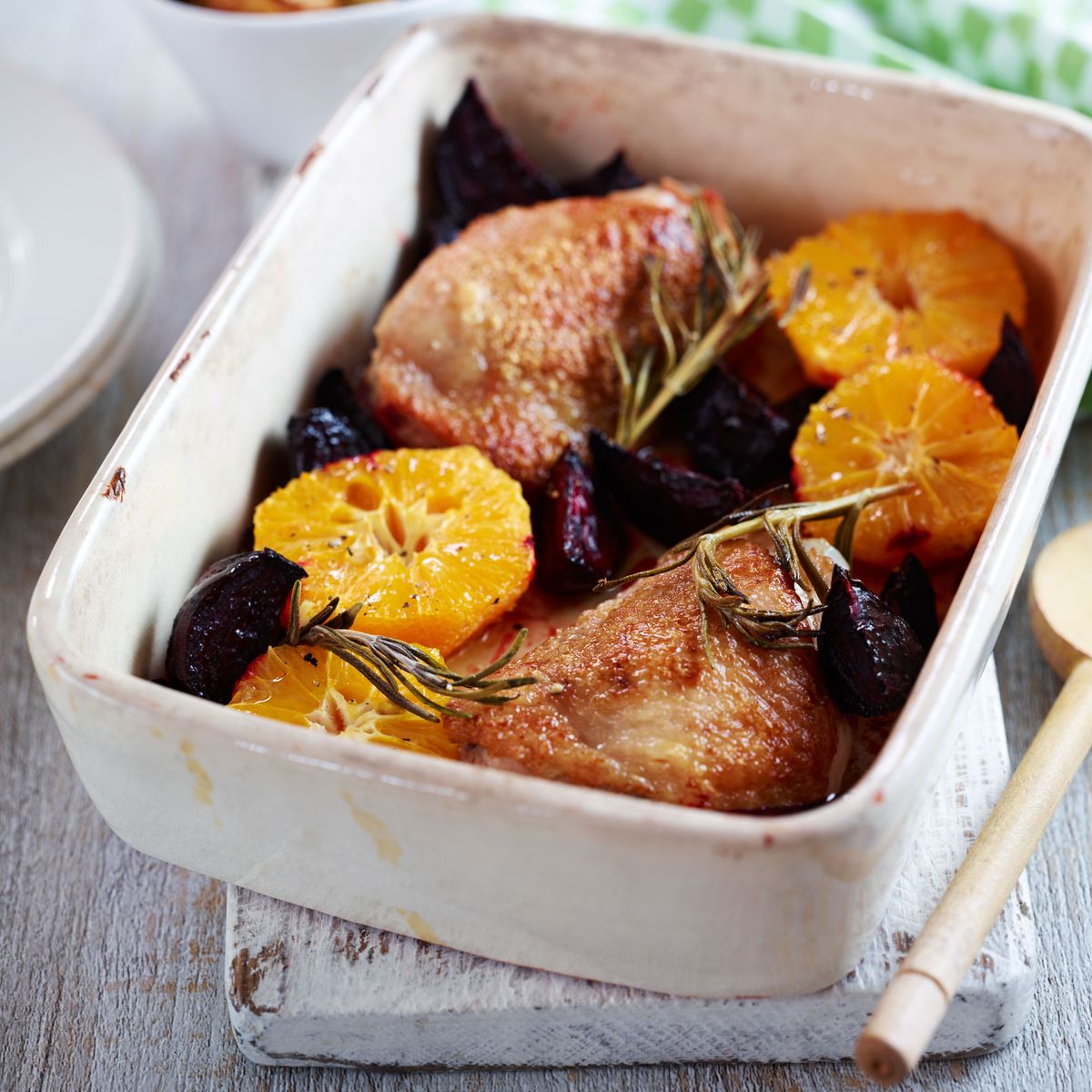 Horneado de pollo a la naranja