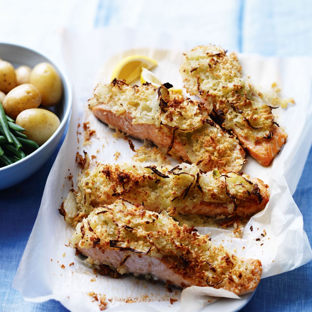 Salmão com Crosta de Parmesão e Funcho
