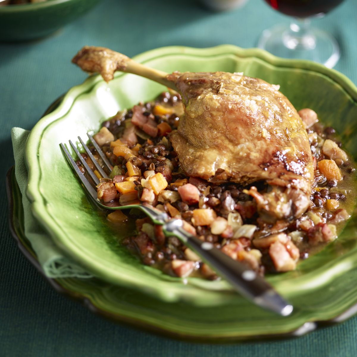 Pato Confit Com Lentilhas Pancetta
