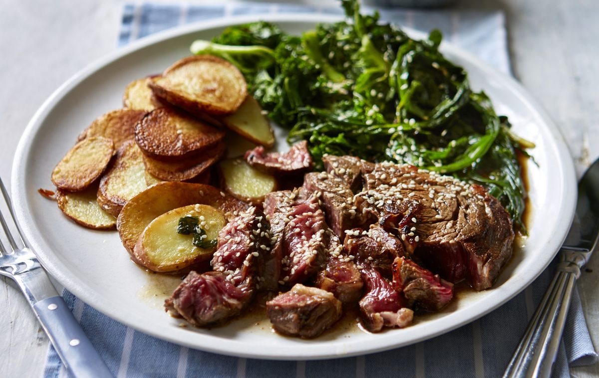 Bife Teriyaki e Alhos Verdes