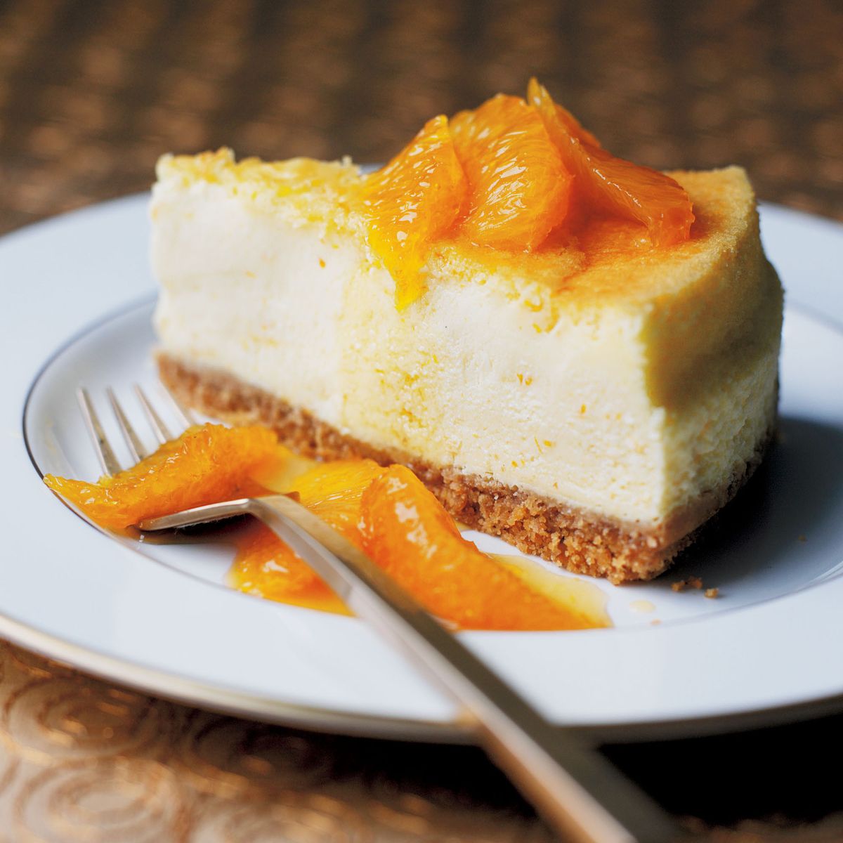 Gebackener Orangen-Käsekuchen mit karamellisierten Orangen