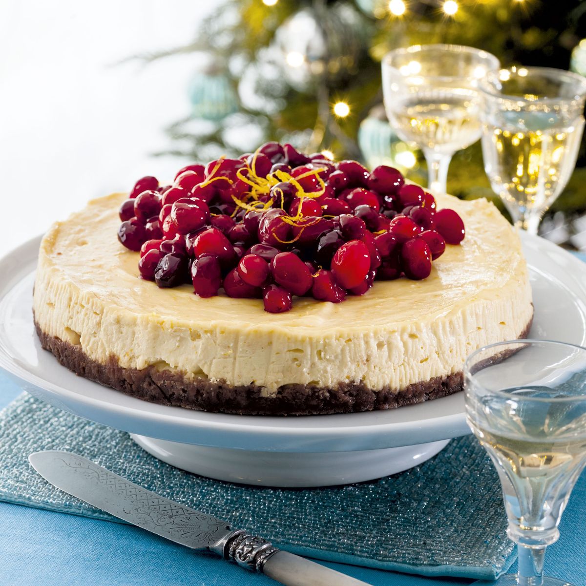 Gebackener Orangen-Cranberry-Käsekuchen