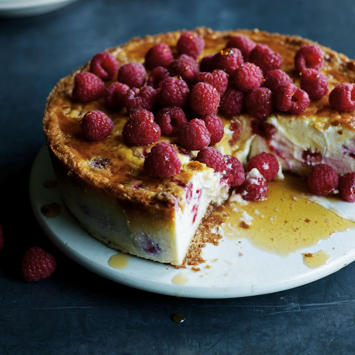 Vanille-Himbeer-Käsekuchen