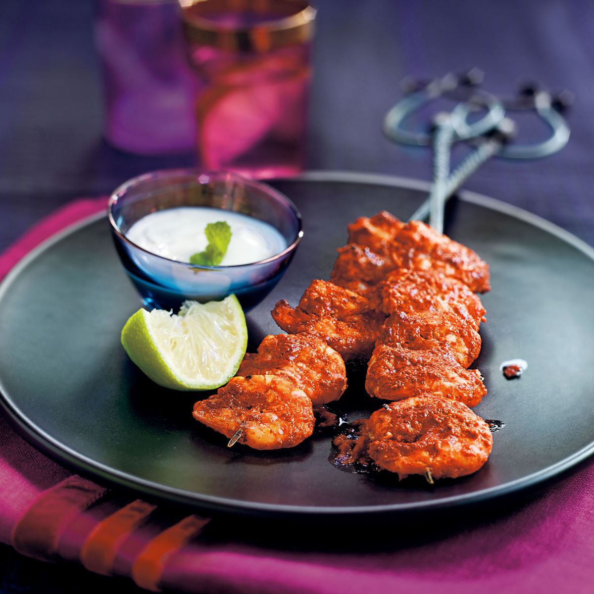 Marinované krevety Tandoori s receptom Raita