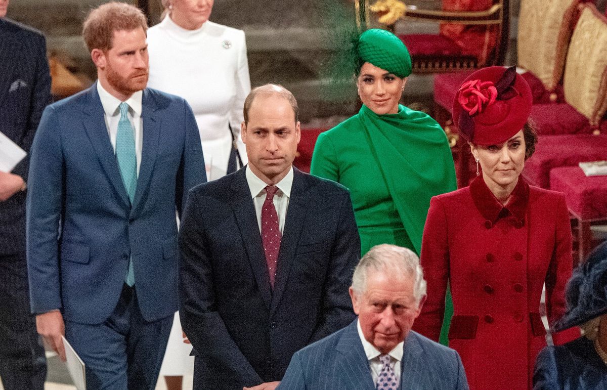 Il principe Harry, duca di Sussex, Meghan, duchessa di Sussex, principe William, duca di Cambridge, Caterina, duchessa di Cambridge e principe Carlo, principe di Galles partecipano al Commonwealth Day Service 2020 il 9 marzo 2020 a Londra, Inghilterra