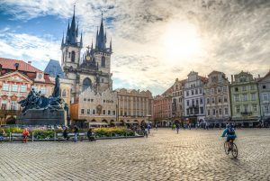 Praça da cidade de Praga, República Tcheca