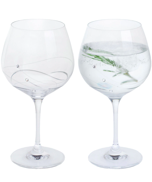 Dartington Crystal Glitz Gin e Tonic Copa Glass, 610ml, conjunto de 2