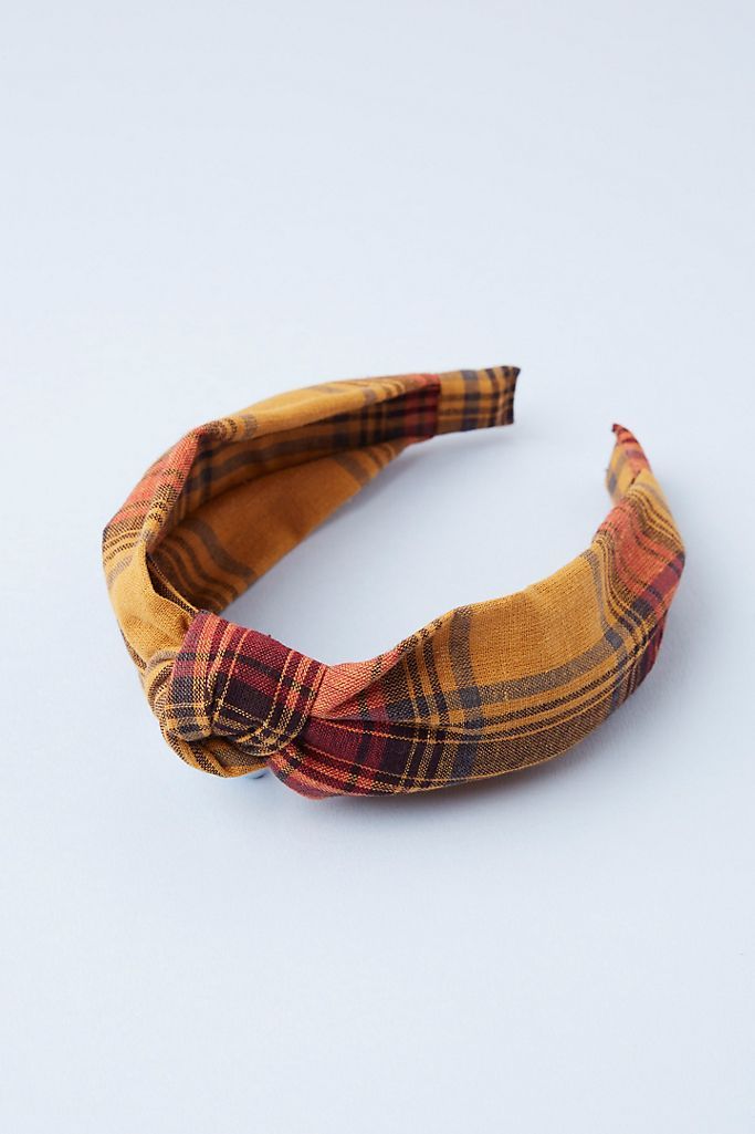 Kariertes Stirnband mit Knoten: vormals 28 €, jetzt 10,50 € | Anthropologie